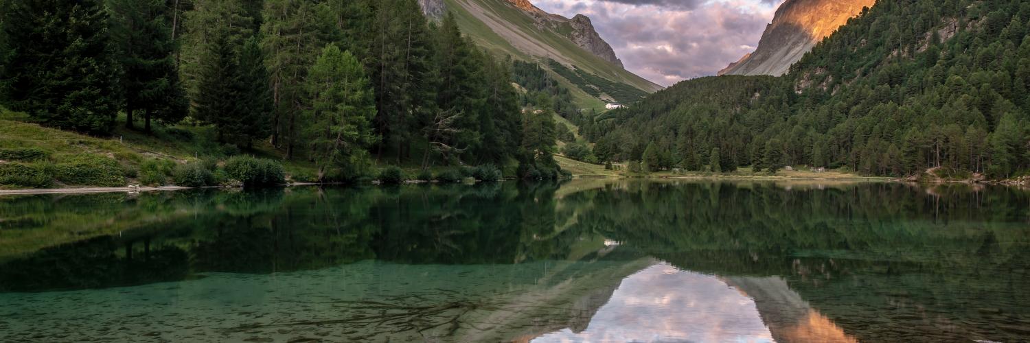 Beautiful Palpuogna Lake in the swiss alps