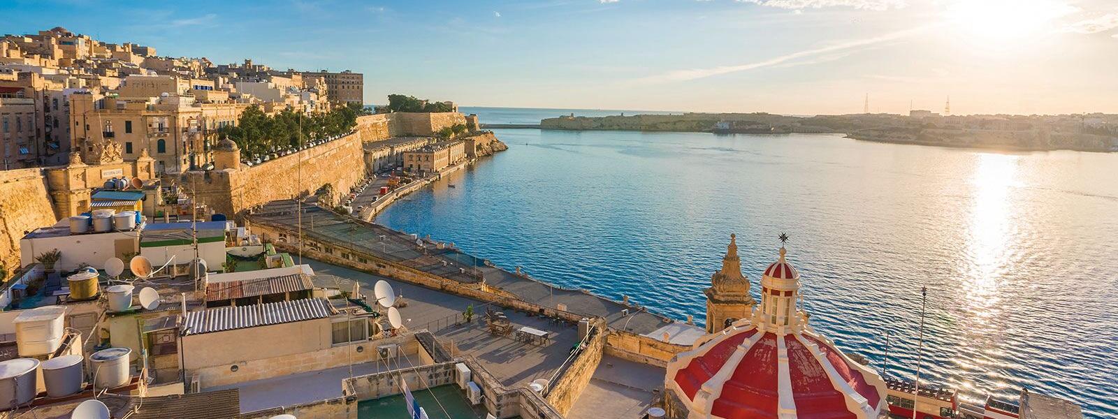 Blick auf Valetta von den Upper Barrakka Gardens