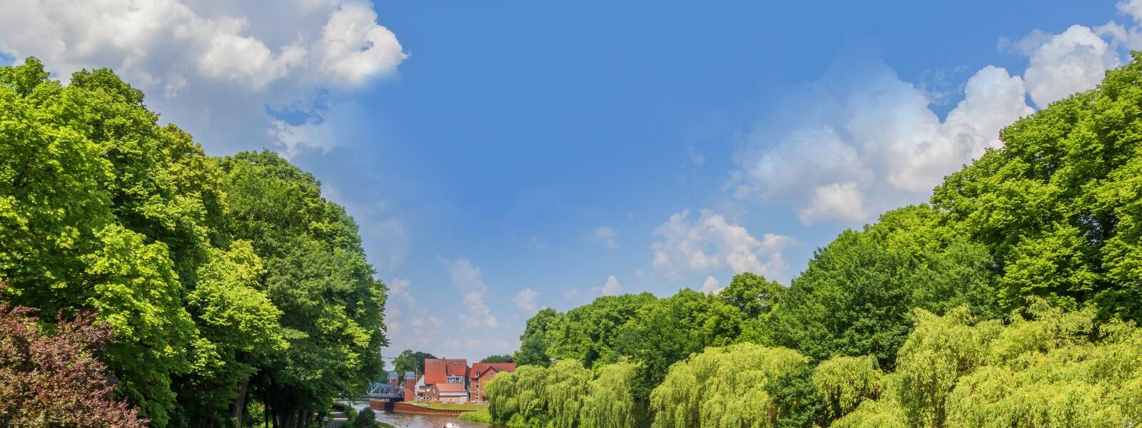 Emsland: Boote auf dem Kanal in Meppen