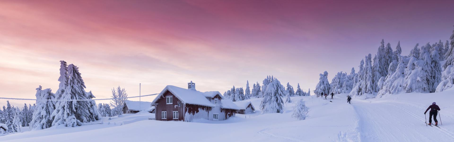 Ski Cabin at Sunset Ski Cabin at Sunset