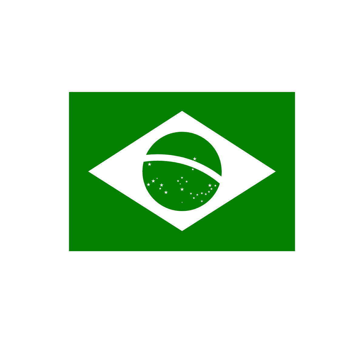 A green icon of the Brazilian flag A green icon of the Brazilian flag