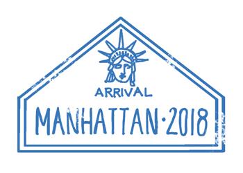 Hand-drawn Passport Stamp for Manhattan Hand-drawn Passport Stamp for Manhattan