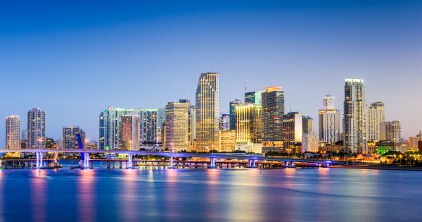 View of the Miami skyline at night View of the Miami skyline at night