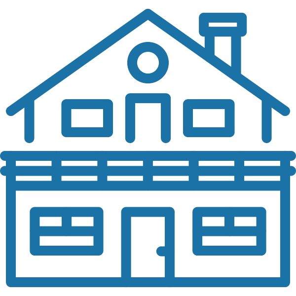 Een icon van een chalet, wintersport accommodatie Een icon van een chalet, wintersport accommodatie