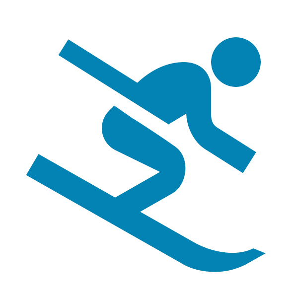 Een afbeelding van een ski-set in het blauw. Een afbeelding van een ski-set in het blauw.