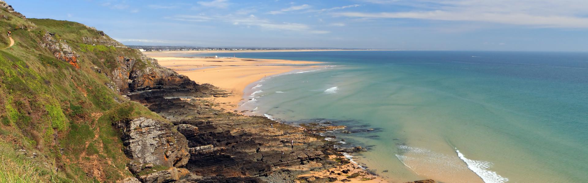 Typical coastline in the Normandy /Barneville-Carteret, France