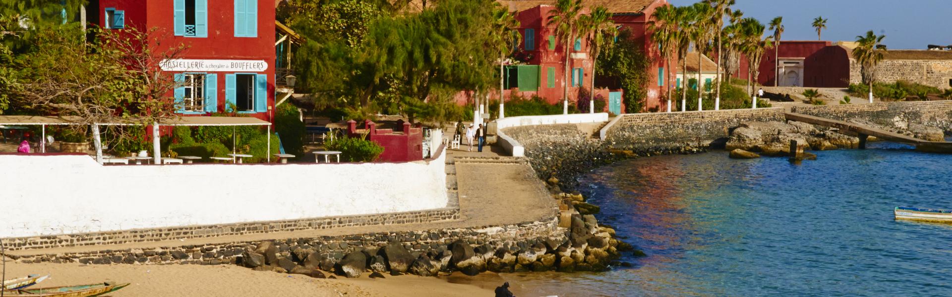 The island of Goree was a traditional slaving and trading port, by the colonial powers of Europe. It is a small town of historic houses, with a fort and a protected harbour for trading.