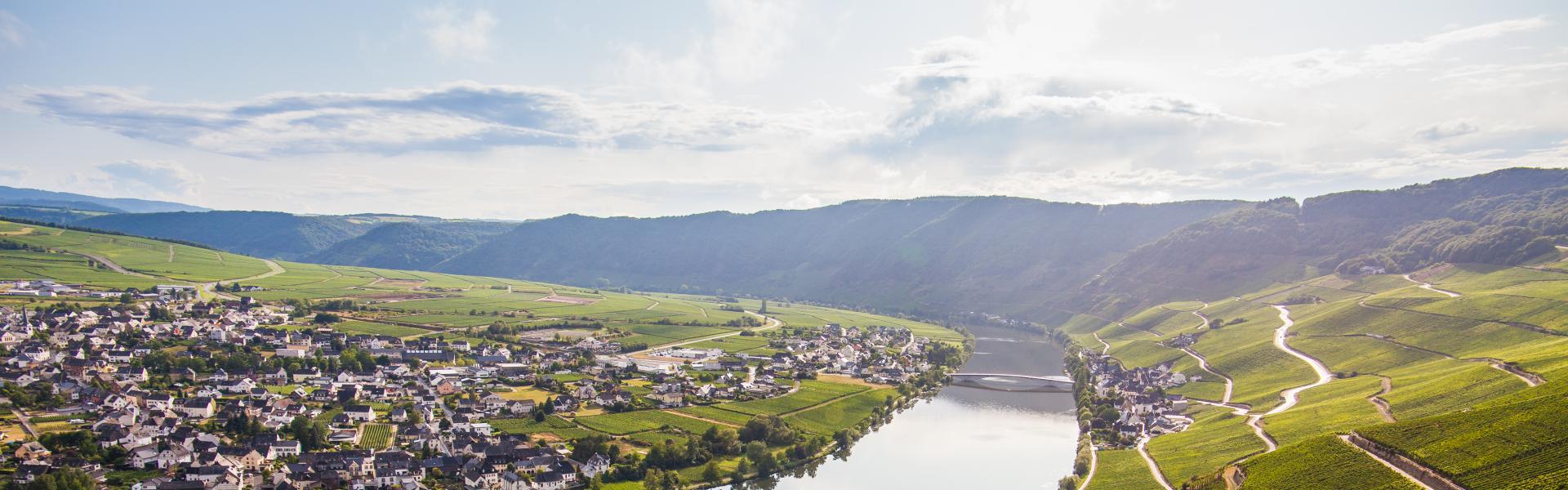 The Mosel Valley, located near Germany's western border, is home to several quaint villages that line the shores of the windy Mosel River, near Cochem, Germany