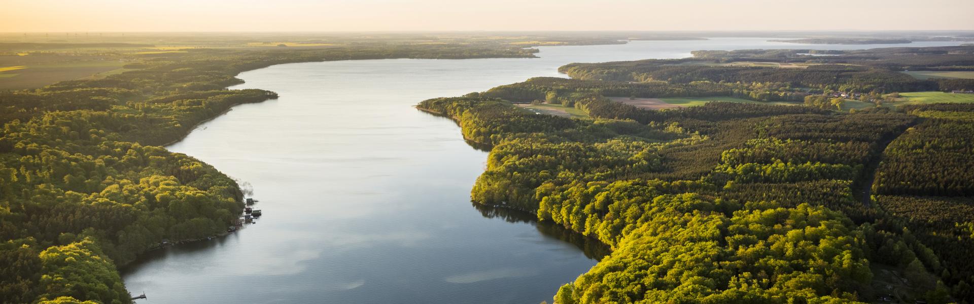 Lake Plauer See, Mecklenburg Lake District or Mecklenburg Lakeland, Stuer, Mecklenburg-Western Pomerania, Germany