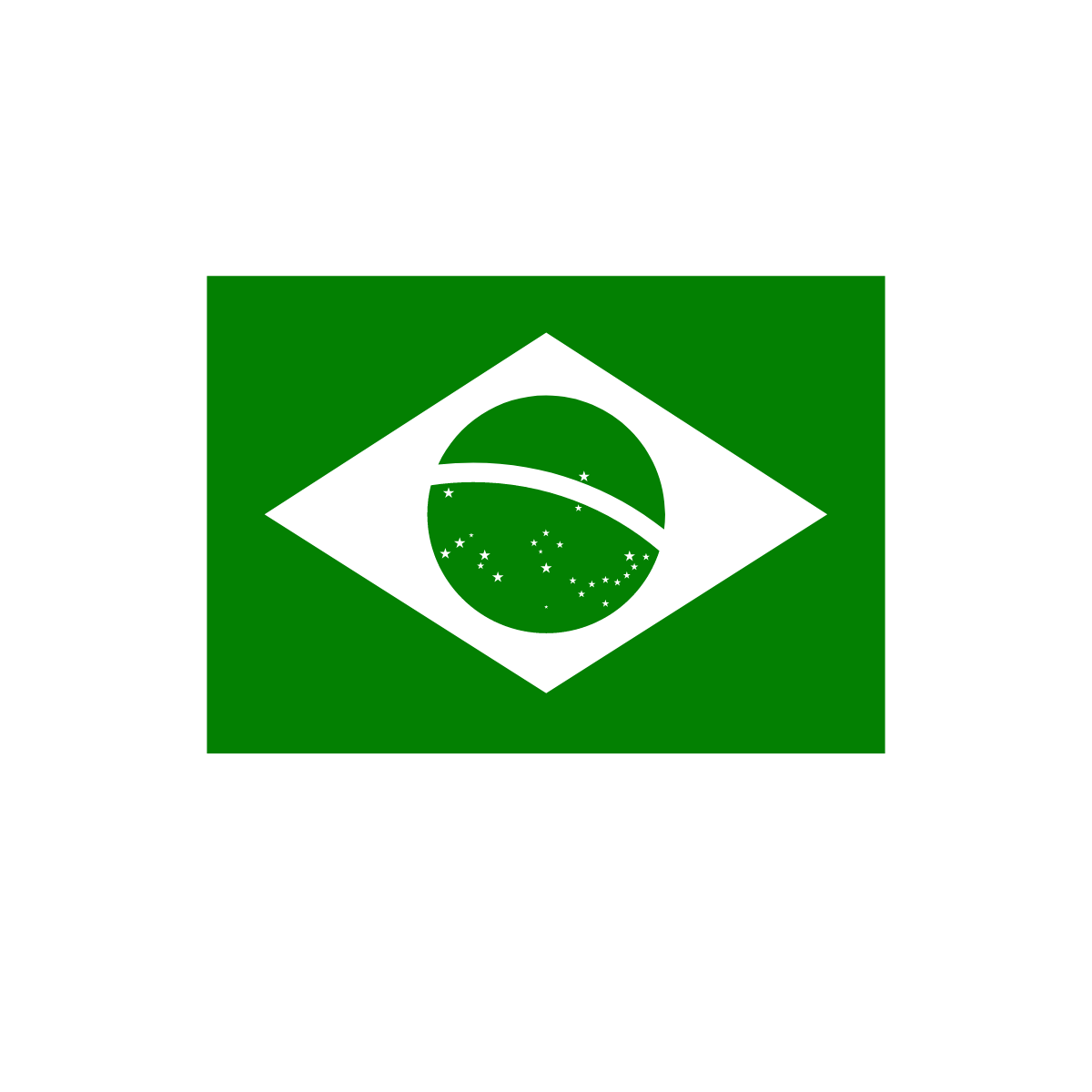 A green icon of the Brazilian flag 