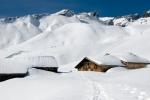 Skihütten im Schnee
