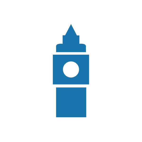 Blue icon of a ferris wheel